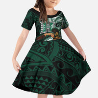 Hawaii Ikaika Warrior Football Family Matching Puletasi and Hawaiian Shirt Polynesian Tribal Tattoo - Polynesian Pride