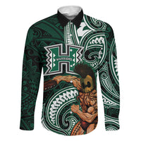 Hawaii Ikaika Warrior Football Family Matching Tank Maxi Dress and Hawaiian Shirt Polynesian Tribal Tattoo - Polynesian Pride
