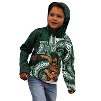 Hawaii Ikaika Warrior Football Kid Hoodie Polynesian Tribal Tattoo - Polynesian Pride