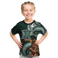 Hawaii Ikaika Warrior Football Kid T Shirt Polynesian Tribal Tattoo - Polynesian Pride