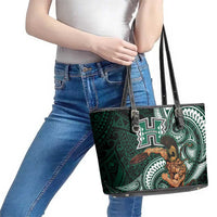 Hawaii Ikaika Warrior Football Leather Tote Bag Polynesian Tribal Tattoo - Polynesian Pride