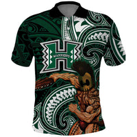 Hawaii Ikaika Warrior Football Polo Shirt Polynesian Tribal Tattoo - Polynesian Pride
