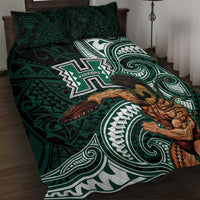 Hawaii Ikaika Warrior Football Quilt Bed Set Polynesian Tribal Tattoo - Polynesian Pride
