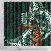Hawaii Ikaika Warrior Football Shower Curtain Polynesian Tribal Tattoo - Polynesian Pride