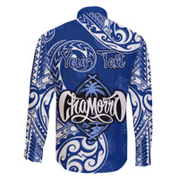 Personalised Hafa Adai Guam History and Chamorro Heritage Day Family Matching Tank Maxi Dress and Hawaiian Shirt Blue Latte Stone LT05 - Polynesian Pride