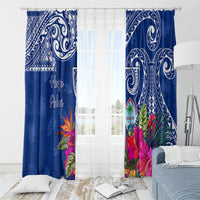 Hafa Adai Guam History and Chamorro Heritage Day Window Curtain Blue Latte Stone LT05 - Polynesian Pride