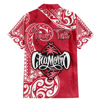 Personalised Hafa Adai Guam History and Chamorro Heritage Day Family Matching Off Shoulder Maxi Dress and Hawaiian Shirt Red Latte Stone LT05 - Polynesian Pride