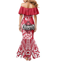 Personalised Hafa Adai Guam History and Chamorro Heritage Day Mermaid Dress Red Latte Stone LT05 - Polynesian Pride