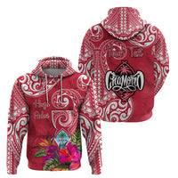 Personalised Hafa Adai Guam History and Chamorro Heritage Day Zip Hoodie Red Latte Stone LT05 - Polynesian Pride
