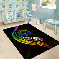LGBT History Month Area Rug Proud And Happy Polynesian Dolphin LT05 - Polynesian Pride