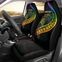 Personalised LGBT History Month Car Seat Cover Proud And Happy Polynesian Dolphin LT05 - Polynesian Pride