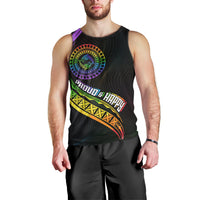 Personalised LGBT History Month Men Tank Top Proud And Happy Polynesian Dolphin LT05 - Polynesian Pride