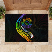 LGBT History Month Rubber Doormat Proud And Happy Polynesian Dolphin LT05 - Polynesian Pride
