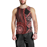 New Zealand Aotearoa Men Tank Top Maori Harakeke Weaving Pattern Red LT05 - Polynesian Pride