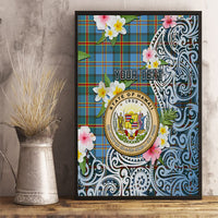 Hawaii State Canvas Wall Art Tropical Flowers With Tartan Pattern LT05 - Polynesian Pride