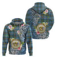Personalised Hawaii State Zip Hoodie Tropical Flowers With Tartan Pattern LT05 - Polynesian Pride
