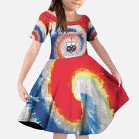 Samoa Family Matching Puletasi and Hawaiian Shirt Tie Dye Unique Style LT05 Daughter's Dress Colorful - Polynesian Pride