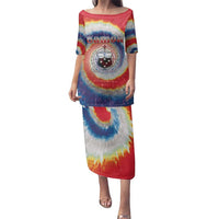 Samoa Family Matching Puletasi and Hawaiian Shirt Tie Dye Unique Style LT05 Mom's Dress Colorful - Polynesian Pride