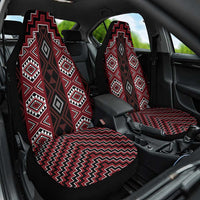 New Zealand Aotearoa Car Seat Cover Red Poutama With Taniko Pattern LT05