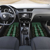 New Zealand Aotearoa Car Mats Green Poutama With Taniko Pattern LT05