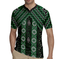 New Zealand Aotearoa Rugby Jersey Green Poutama With Taniko Pattern LT05
