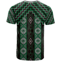New Zealand Aotearoa T Shirt Green Poutama With Taniko Pattern LT05 - Polynesian Pride