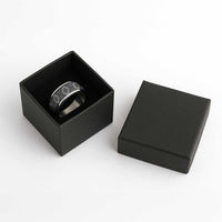 New Zealand Aotearoa Classic Ring Black Poutama With Taniko Pattern - Polynesian Pride