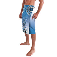 New Zealand Lavalava Poutama Mix Blue Taniko Inspired Art LT05