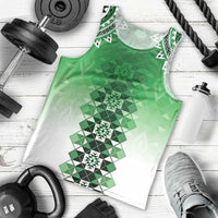 New Zealand Men Tank Top Poutama Mix Green Taniko Inspired Art LT05 - Polynesian Pride