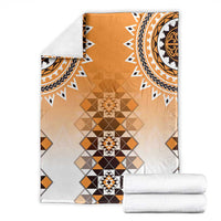 New Zealand Blanket Poutama Mix Orange Taniko Inspired Art LT05