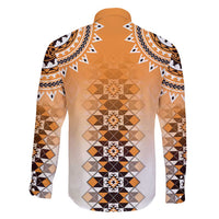 New Zealand Family Matching Long Sleeve Bodycon Dress and Hawaiian Shirt Poutama Mix Orange Taniko Inspired Art LT05 - Polynesian Pride