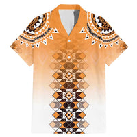 New Zealand Family Matching Mermaid Dress and Hawaiian Shirt Poutama Mix Orange Taniko Inspired Art LT05