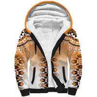 New Zealand Sherpa Hoodie Poutama Mix Orange Taniko Inspired Art LT05