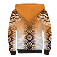 New Zealand Sherpa Hoodie Poutama Mix Orange Taniko Inspired Art LT05