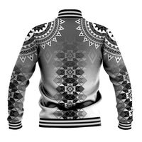 New Zealand Baseball Jacket Poutama Mix Gray Taniko Inspired Art LT05