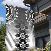 New Zealand Garden Flag Poutama Mix Gray Taniko Inspired Art LT05