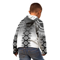 New Zealand Kid Hoodie Poutama Mix Gray Taniko Inspired Art LT05