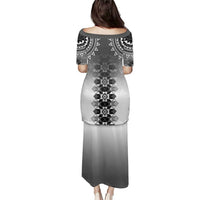 New Zealand Puletasi Poutama Mix Gray Taniko Inspired Art LT05