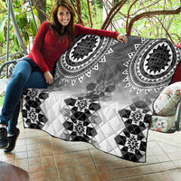 New Zealand Quilt Poutama Mix Gray Taniko Inspired Art LT05 - Polynesian Pride