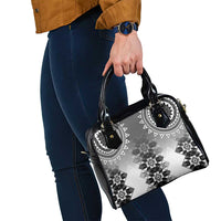 New Zealand Shoulder Handbag Poutama Mix Gray Taniko Inspired Art LT05