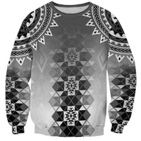 New Zealand Sweatshirt Poutama Mix Gray Taniko Inspired Art LT05 Unisex Gray - Polynesian Pride
