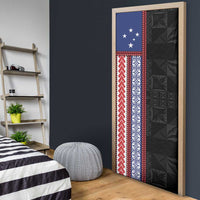 Samoa Flag Door Cover Ula Fala With Samoan Siapo - Polynesian Pride