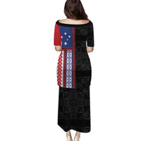 Samoa Flag Family Matching Puletasi and Hawaiian Shirt Ula Fala With Samoan Siapo - Polynesian Pride