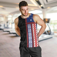 Samoa Flag Men Tank Top Ula Fala With Samoan Siapo LT05 Black - Polynesian Pride