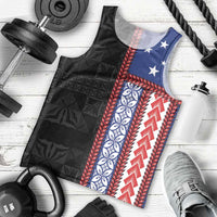 Samoa Flag Men Tank Top Ula Fala With Samoan Siapo LT05 - Polynesian Pride