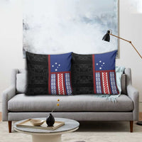 Samoa Flag Pillow Cover Ula Fala With Samoan Siapo - Polynesian Pride