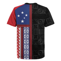 Samoa Flag Rugby Jersey Ula Fala With Samoan Siapo LT05 - Polynesian Pride
