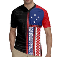 Samoa Flag Rugby Jersey Ula Fala With Samoan Siapo LT05 - Polynesian Pride