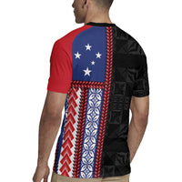 Samoa Flag Rugby Jersey Ula Fala With Samoan Siapo LT05 - Polynesian Pride