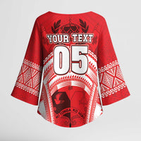 Custom Tonga Rugby Mate Ma'a Kimono Sleeve Blouse Tongan Pride Unique Style LT05 - Polynesian Pride